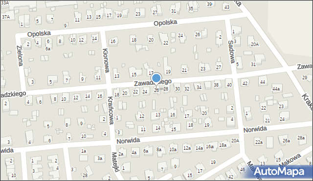 Grodków, Zawadzkiego Tadeusza, 26, mapa Grodków