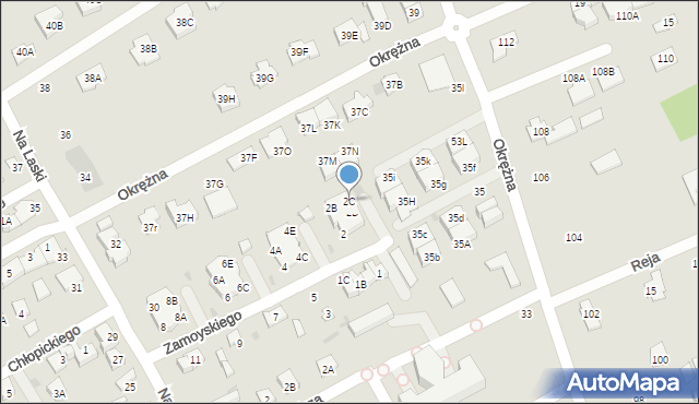 Grodzisk Mazowiecki, Zamoyskiego Jana, hetm., 2C, mapa Grodzisk Mazowiecki