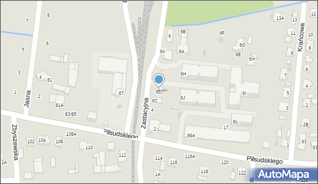 Grójec, Zastacyjna, 6D, mapa Grójec