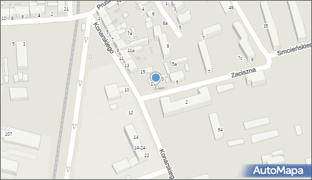 Grudziądz, Zaciszna, 1, mapa Grudziądza