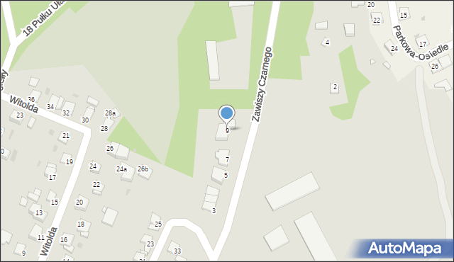 Grudziądz, Zawiszy Czarnego, 9, mapa Grudziądza