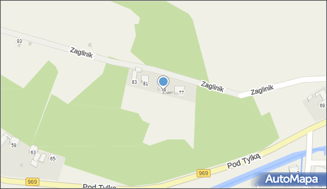 Grywałd, Zaglinik, 79, mapa Grywałd