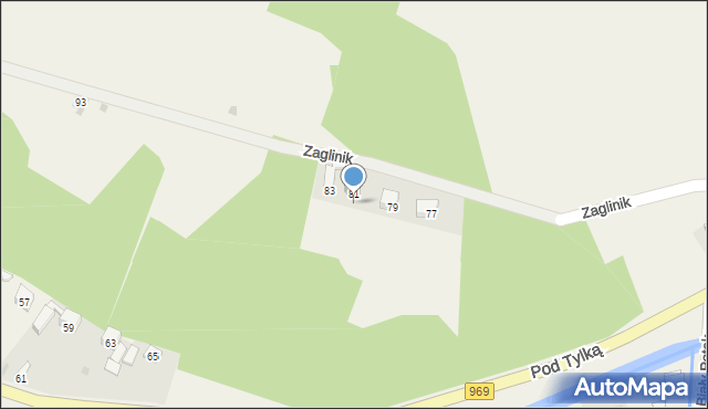 Grywałd, Zaglinik, 81, mapa Grywałd