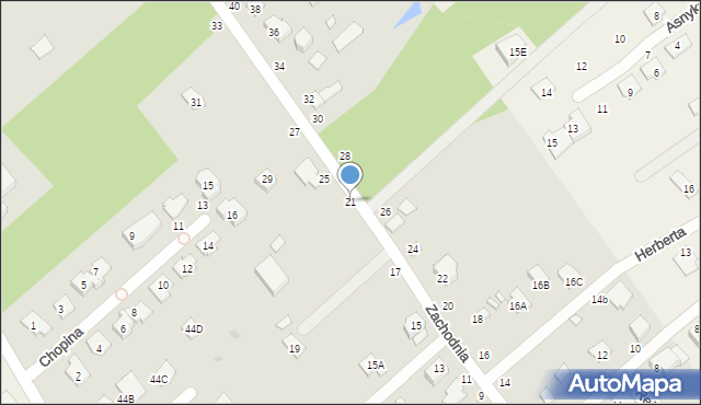 Halinów, Zachodnia, 21, mapa Halinów