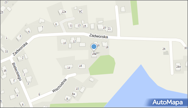 Harmęże, Zadworska, 16a, mapa Harmęże