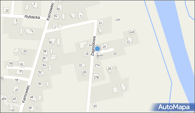 Hażlach, Zagrodowa, 25, mapa Hażlach