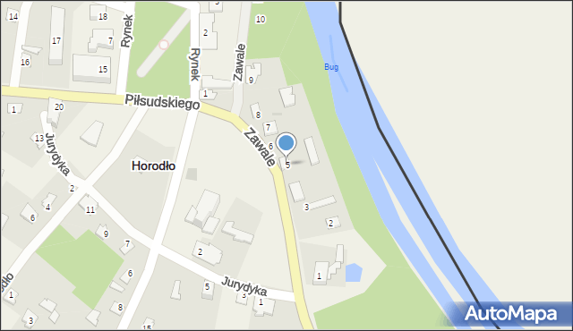 Horodło, Zawale, 5, mapa Horodło