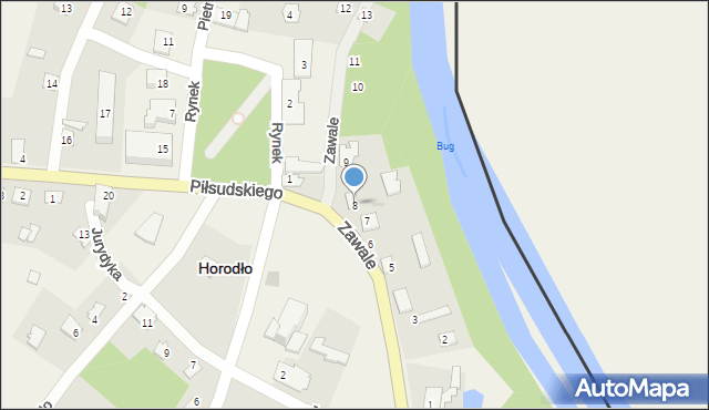 Horodło, Zawale, 8, mapa Horodło