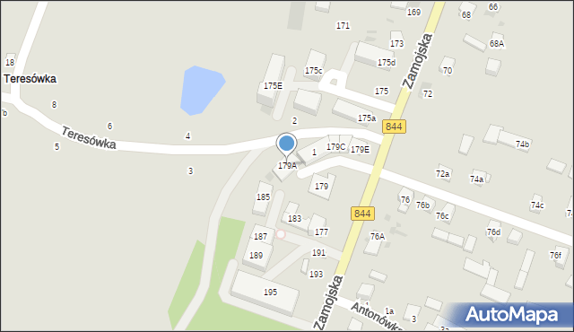 Hrubieszów, Zamojska, 179A, mapa Hrubieszów