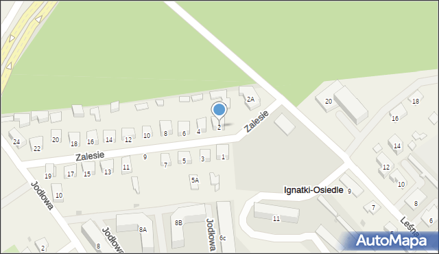Ignatki-Osiedle, Zalesie, 2, mapa Ignatki-Osiedle