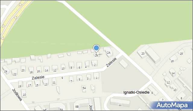 Ignatki-Osiedle, Zalesie, 2b, mapa Ignatki-Osiedle