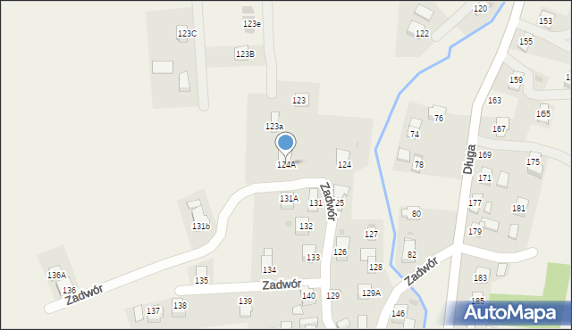 Iwonicz, Zadwór, 124A, mapa Iwonicz