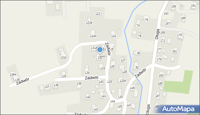 Iwonicz, Zadwór, 132, mapa Iwonicz