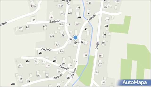 Iwonicz, Zadwór, 145, mapa Iwonicz