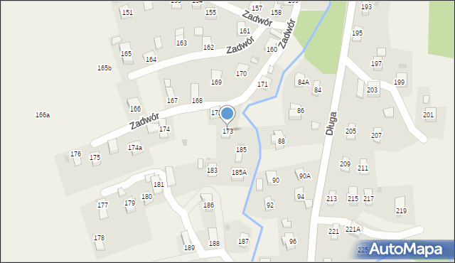 Iwonicz, Zadwór, 173, mapa Iwonicz