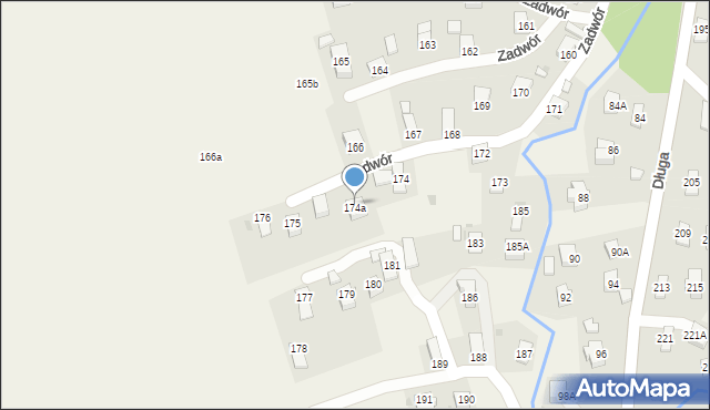 Iwonicz, Zadwór, 174a, mapa Iwonicz