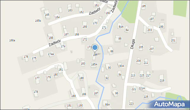 Iwonicz, Zadwór, 185, mapa Iwonicz