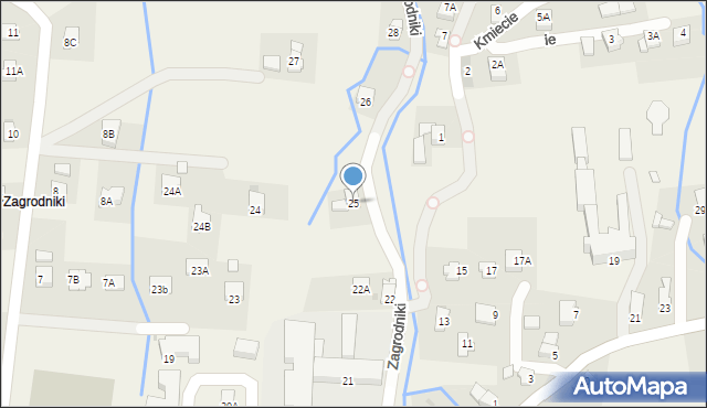 Iwonicz, Zagrodniki, 25, mapa Iwonicz