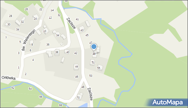 Izdebnik, Zacisze, 49, mapa Izdebnik