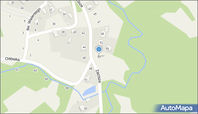 Izdebnik, Zacisze, 53, mapa Izdebnik