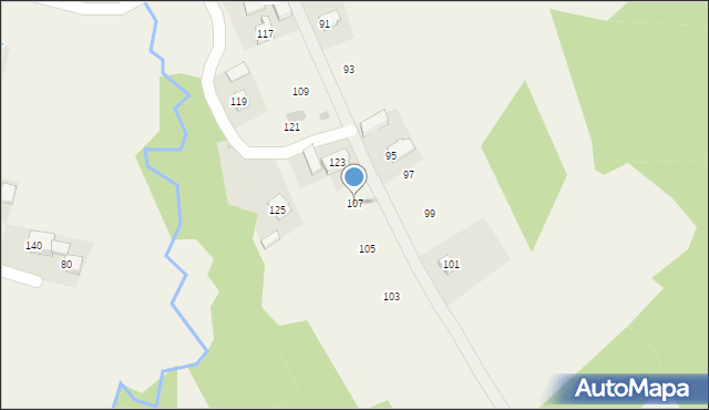 Izdebnik, Zarzeczna, 107, mapa Izdebnik