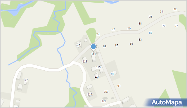 Izdebnik, Zarzeczna, 111, mapa Izdebnik