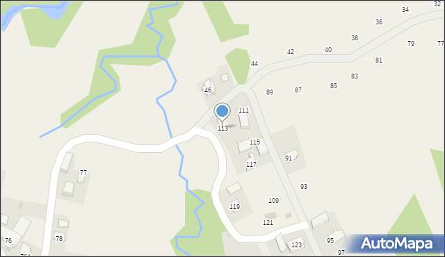 Izdebnik, Zarzeczna, 113, mapa Izdebnik