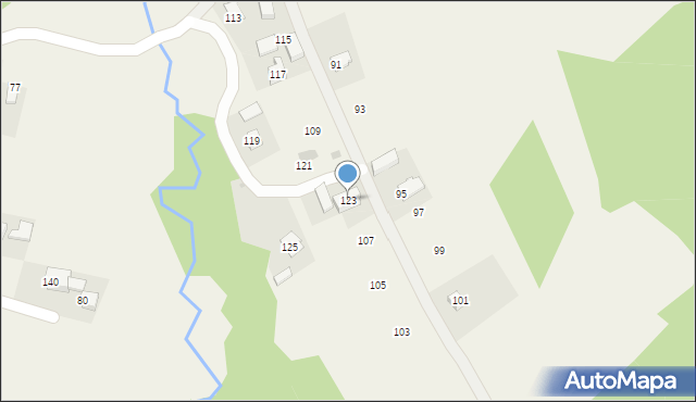 Izdebnik, Zarzeczna, 123, mapa Izdebnik