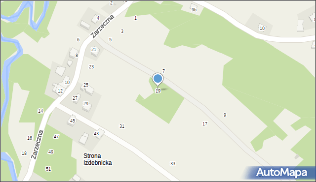 Izdebnik, Zarzeczna, 19, mapa Izdebnik