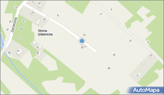 Izdebnik, Zarzeczna, 41, mapa Izdebnik