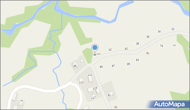 Izdebnik, Zarzeczna, 44, mapa Izdebnik