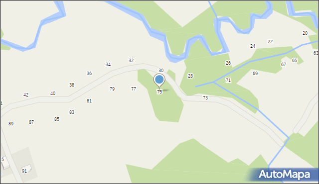 Izdebnik, Zarzeczna, 75, mapa Izdebnik