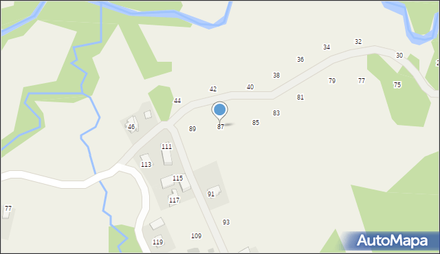 Izdebnik, Zarzeczna, 87, mapa Izdebnik