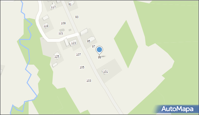 Izdebnik, Zarzeczna, 99, mapa Izdebnik