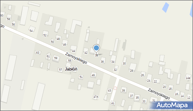 Jabłoń, Zamoyskiego Augusta, 38, mapa Jabłoń