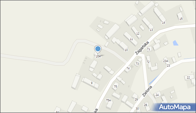 Jabłonów, Żagańska, 10A, mapa Jabłonów