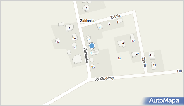Jagatowo, Żabianka, 11, mapa Jagatowo