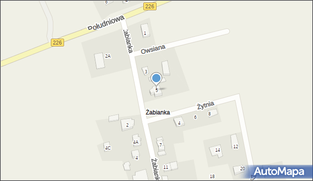 Jagatowo, Żabianka, 5, mapa Jagatowo