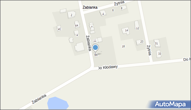 Jagatowo, Żabianka, 9A, mapa Jagatowo