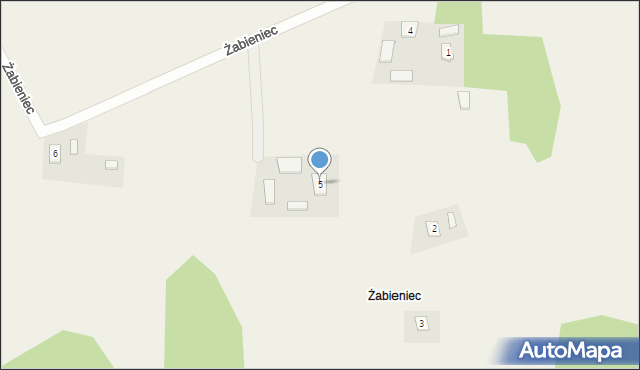 Jakubowo, Żabieniec, 5, mapa Jakubowo