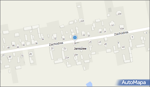 Janiszew, Zachodnia, 19, mapa Janiszew