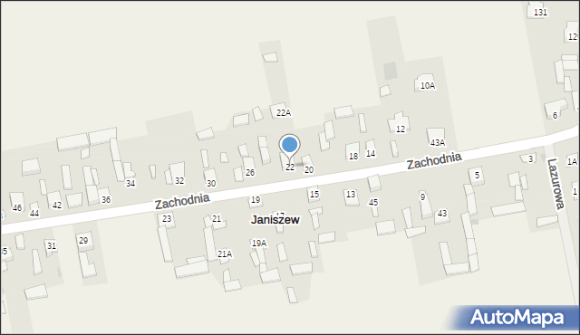 Janiszew, Zachodnia, 22, mapa Janiszew