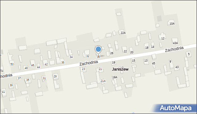 Janiszew, Zachodnia, 30, mapa Janiszew