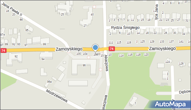 Janów Lubelski, Zamoyskiego Jana, hetm., 106, mapa Janów Lubelski