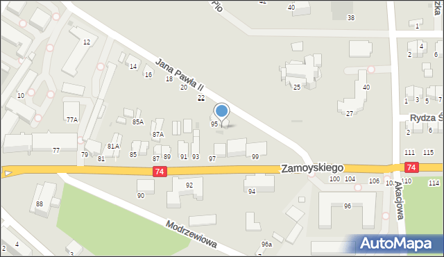 Janów Lubelski, Zamoyskiego Jana, hetm., 95A, mapa Janów Lubelski