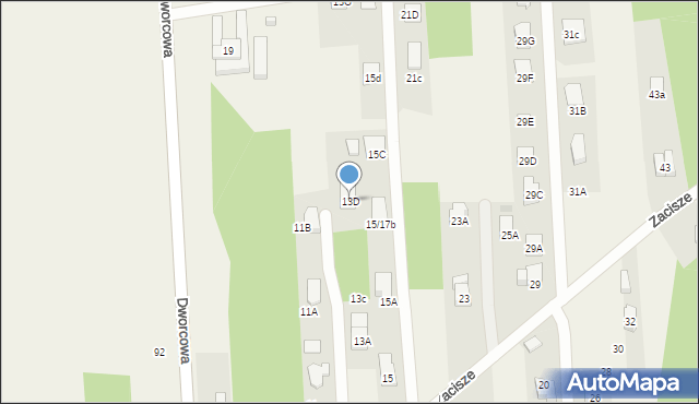 Janówek Pierwszy, Zacisze, 13D, mapa Janówek Pierwszy