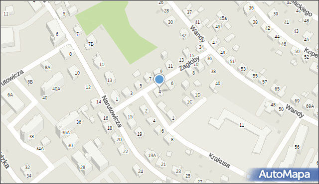 Jaworzno, Zagłoby Jana Onufrego, 4, mapa Jaworzno