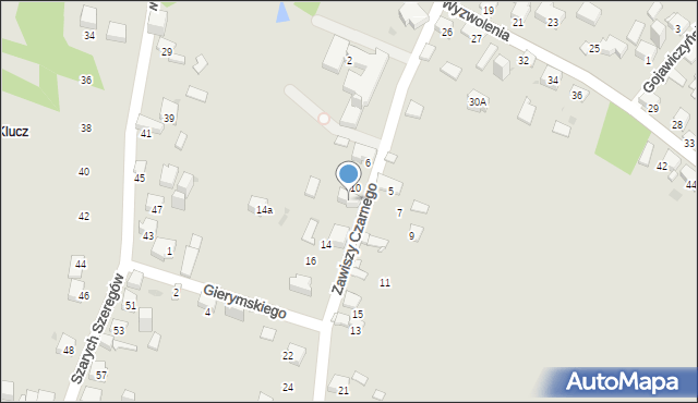Jaworzno, Zawiszy Czarnego, 12, mapa Jaworzno