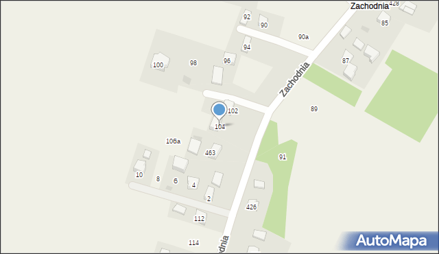 Jerzmanowice, Zachodnia, 104, mapa Jerzmanowice