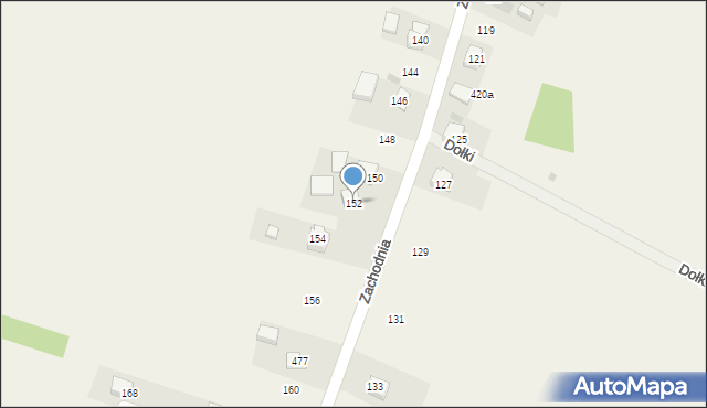 Jerzmanowice, Zachodnia, 152, mapa Jerzmanowice